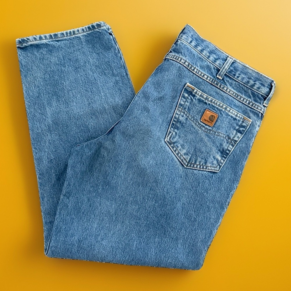 Carhartt Relaxed Fit B17 Jeans Men 42x30 Vintage Denim Farmer Work Grunge